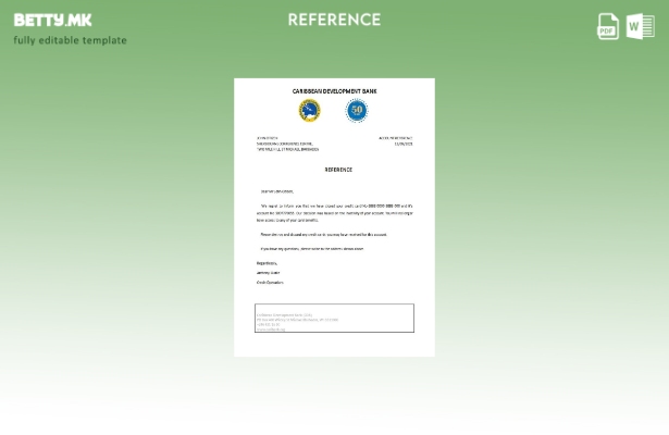 референтен шаблон за затворање на банката за развој на Барбадос Карибите во моде